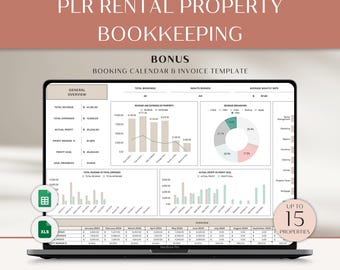 PLR Airbnb Property Management Expenses, Airbnb Host Spreadsheet, Airbnb Bookkeeping, Short Term Rental Property, Airbnb Budget Spreadsheet