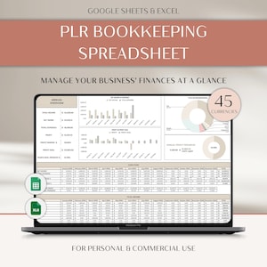 PLR Small Business Tracker, PLR Digital Products, Excel Business Bookkeeping, Business Finance Planner, Easy Bookkeeping Spreadsheet