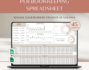 PLR Small Business Tracker, PLR Digital Products, Excel Business Bookkeeping, Business Finance Planner, Easy Bookkeeping Spreadsheet