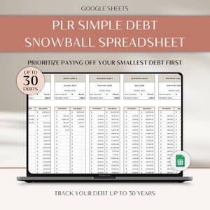 PLR Debt Payoff Tracker Debt Avalanche Calculator Debt Snowball Excel Mortgage Payment Google Sheets Credit Card Loan Tracker Card Payoff