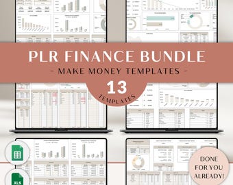 PLR Finance Bundle, Budget Spreadsheet Templates, Sell Digital Products, Done for You Etsy Business, Resell Finance Tracker, Small Business