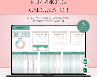 PLR Pricing Template for Small Business, Pricing Calculator 3 Methods, Product Pricing Worksheet, Profit Calculator, PLR Digital Products