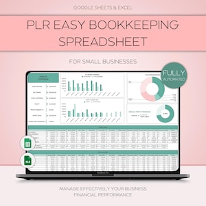 PLR Utgiftsspårning för småföretag Enkel bokföring Kalkylblad Excel Google Sheets Skattespårning Redovisning Redovisning Finansiell planerare för företag
