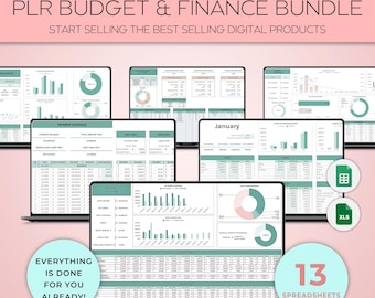 PLR Digital Products, Financial Bundle, Make Money Online, PLR MRR Excel Resell, Ideal for Passive Income, Small Business, plr Spreadsheets