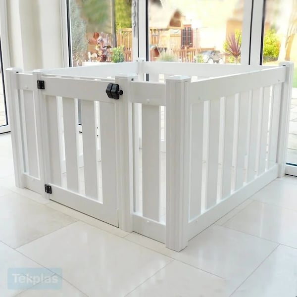 Baby Playpen PVC For Toddlers Playpen with Gate 4 Panels. Made in the UK