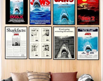 ジョーズ、5 デジタルダウンロード可能印刷可能な映画ポスター - Etsy 日本
