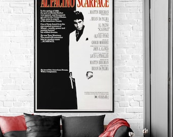 Scarface Movie Poster, Al Pacino wall Art, Hi-Res Digital Print, 300 DPI