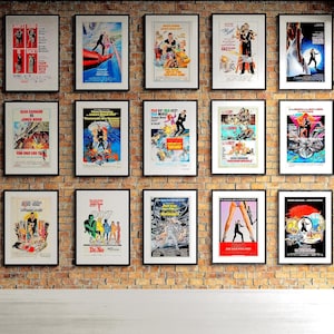 Wanddecoraties set van 16,00 Seven Spy film digitale postercollectie, afdrukbare kunst, digitale download