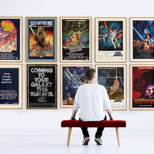 Colección de 10 carteles de películas de Star Wars, raros, de alta resolución, vintage, para imprimir, para descargar, paquete de carteles, descarga instantánea