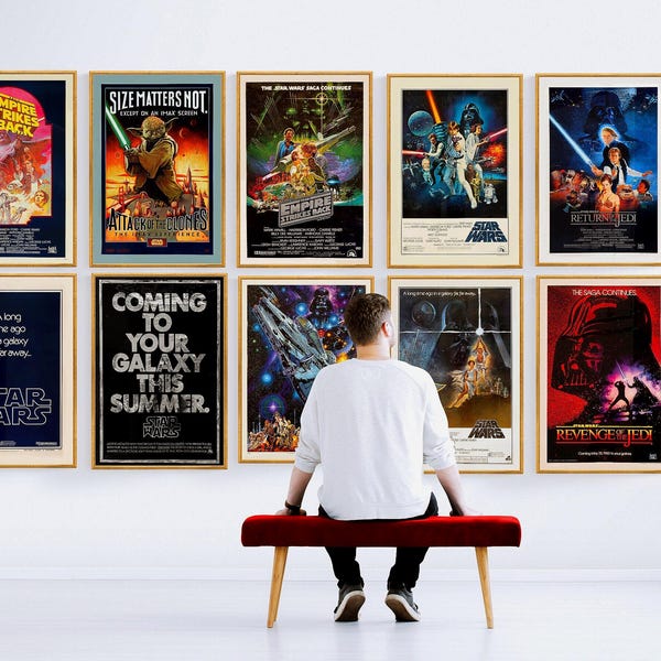 Star Wars Poster Bundle | Vintage Star Wars Prints | Sci‑Fi Wall Art | Printable Movie Posters | Digital Download | Set of 10 High‑Res.
