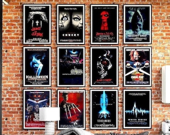 Horror Movie Poster Set of 15, Horror Film Prints (Digital Download)