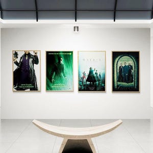 Matrix Movie Poster Pack Set of 6, Keanu Reeves, High Resolution, Reloaded, Revolution, Resurrection, Digital Prints, Matrix Wall Art