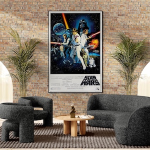 Star Wars A New Hope 1977, Super High Resolution Digital Poster, Sci fi Printable Gift, Instant Download