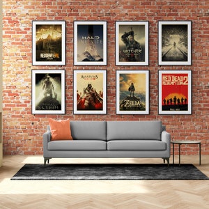 Confezione da 8 poster di videogiochi rari ad alta risoluzione, poster stampabili, poster vintage, stampe, decorazioni per la sala giochi, regalo per gamer