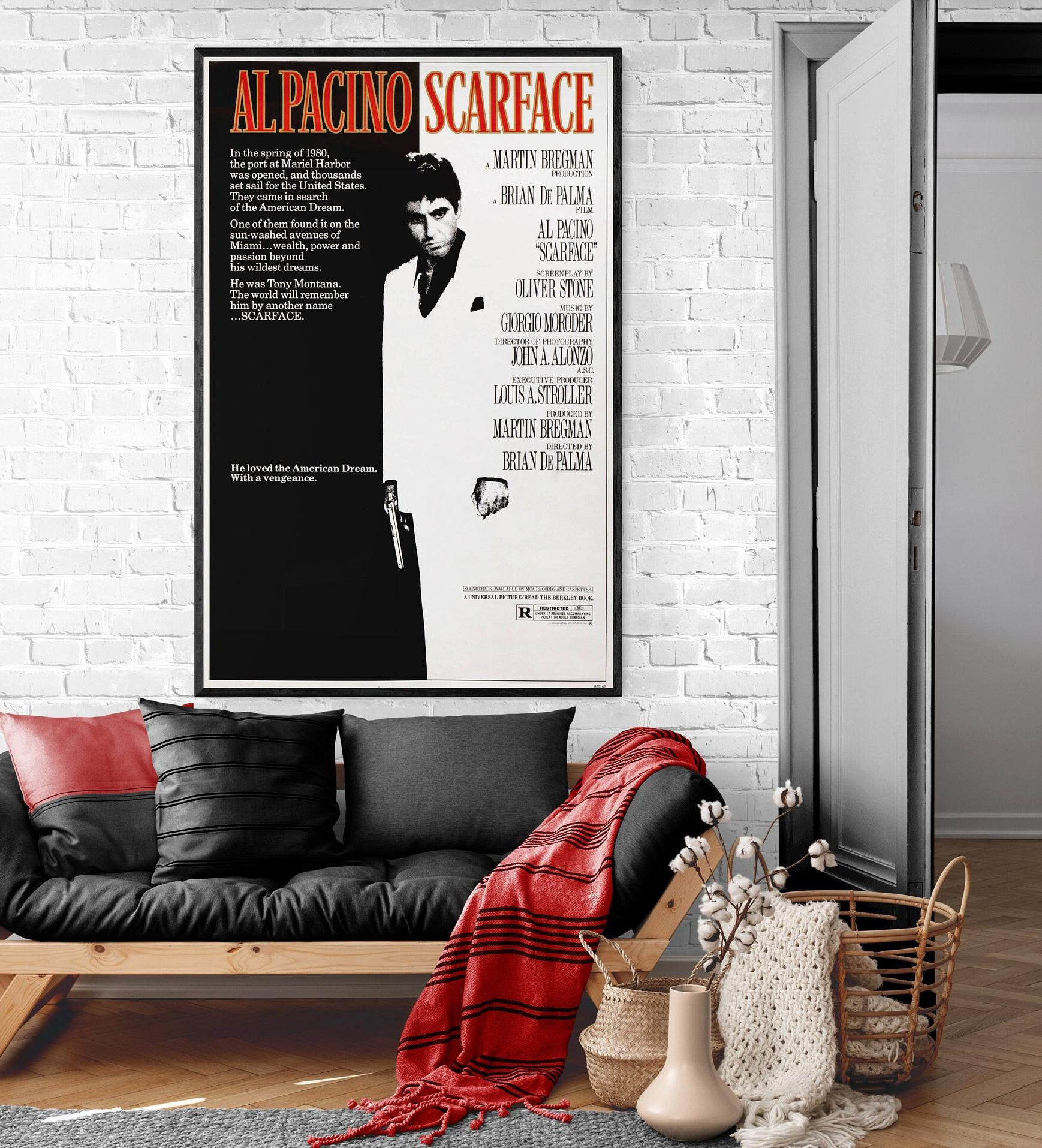 Scarface Movie Poster, Al Pacino Wall Art, Hi-res Digital Print 