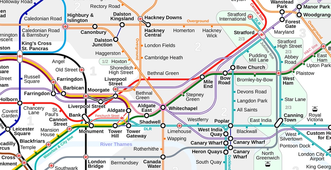 London Underground Tube Map 2024, London Railway, Super Hi Res. A5 to ...