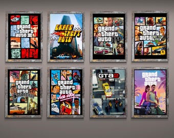 Vintage Grand Theft Auto Vice City Promo Poster: Gaming Poster
