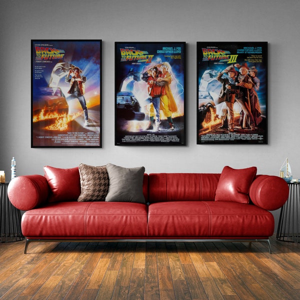 Back to The Future Digital Posters Set of 6, Vintage Movie Posters, Movie Prints, Wall Art, High Res., Remastered Posters 300 DPI