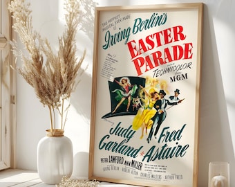 Vintage Easter Parade Poster – Classic 1948 Movie Print, Judy Garland, Fred Astaire, Digital Download, Retro Easter Wall Art Gift, 300 DPI
