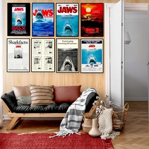 JAWS Movie Poster Set: Retro Shark Film Art Prints (Digital Download)