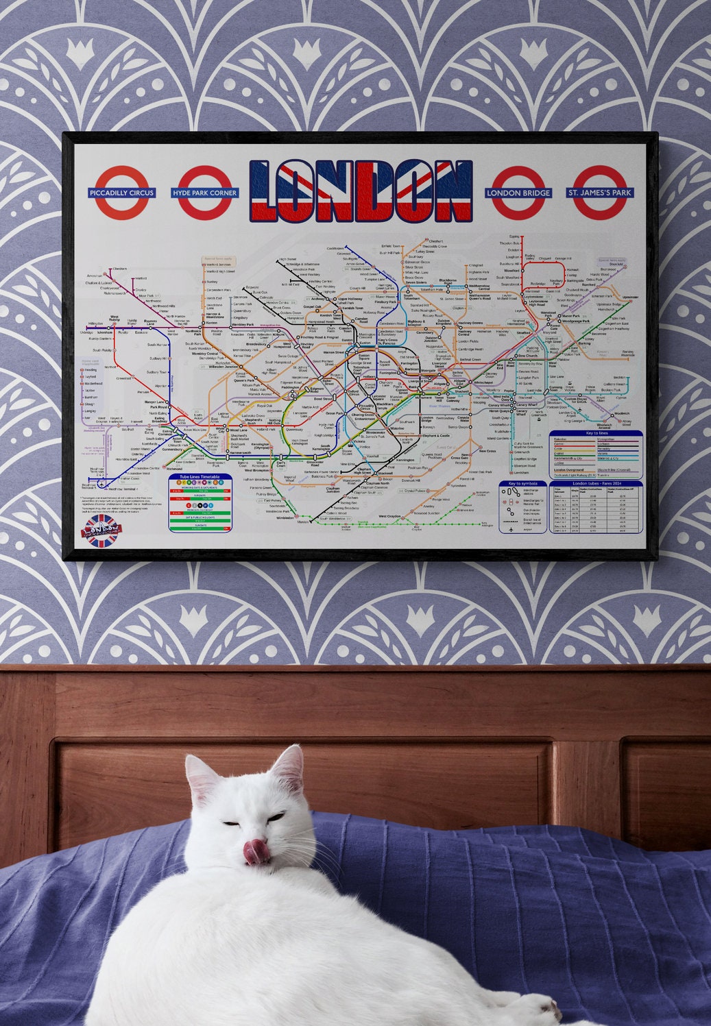 London Underground Tube Map 2024, London Railway, Super Hi