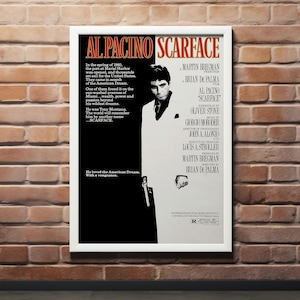 Scarface Movie Poster, Al Pacino wall Art, Hi-Res Digital Print, 300 DPI