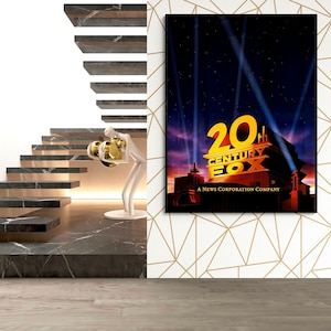 Poster della 20th Century Fox - Arte cinematografica, Decorazione cinematografica retrò, Stampa di Hollywood, Download immediato, Regalo per gli amanti del cinema, Arredamento per la casa - Arte murale, Digitale
