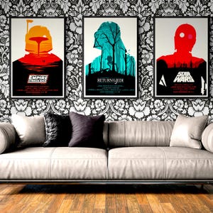 Póster de la trilogía de Star Wars - Descargas digitales de alta resolución - Impresiones artísticas minimalistas modernas para la decoración del hogar - Regalo de Star Wars