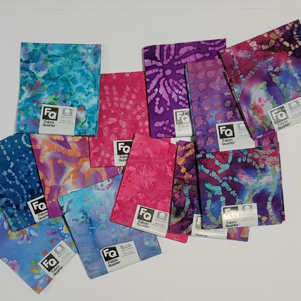 Set of Jewel Tone BATIKS Fat Quarters