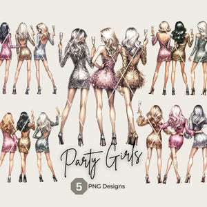 Girls Night, feestmeisjes png, wijnvrienden, beste vriend clipart, vrouwen png, glamourmeisjes png, besties png, bff png, wijnvrienden, png, sticker