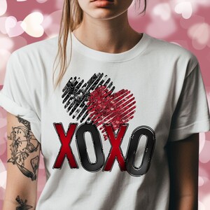 Valentijnsdag XOXO PNG, digitale download, schattige Valentijnsclipart, liefdesontwerp, instant afdrukbare kunst, Valentijnsdagcadeaus en decor