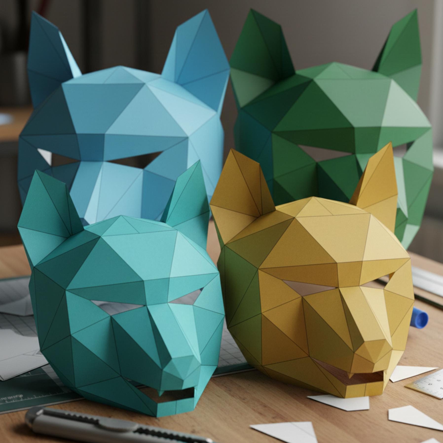 DIY Fox Mask Template | Printable Papercraft (SVG & PDF) - Etsy
