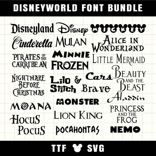 Cartoon Font Bundle 23 font SVG TTF Font For Cricut Silhouette Cutting Crafting Canva Font Download Digital File Commercial use Font Bundle