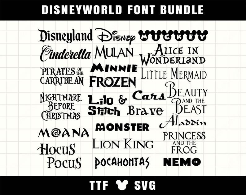 Cartoon Font Bundle 23 font SVG TTF Font For Cricut Silhouette Cutting Crafting Canva Font Download Digital File Commercial use Font Bundle image 1