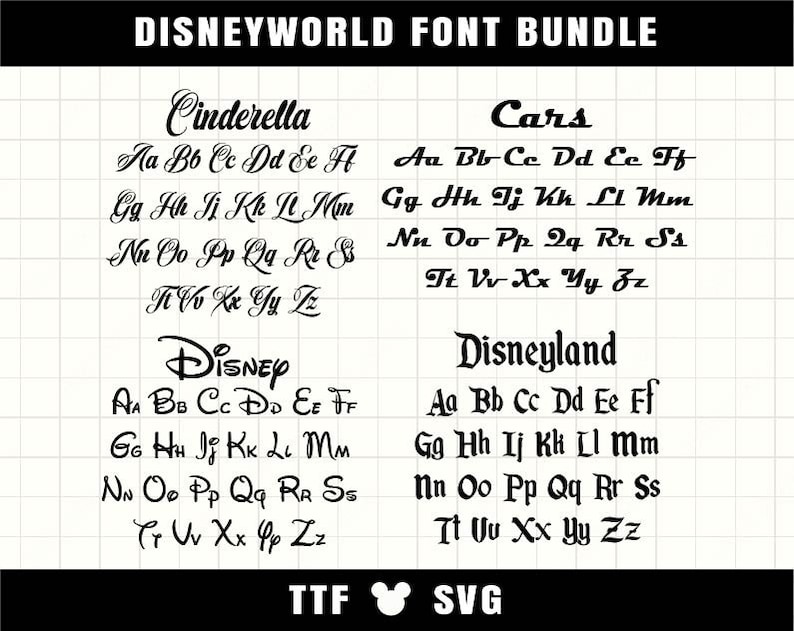 Cartoon Font Bundle 23 font SVG TTF Font For Cricut Silhouette Cutting Crafting Canva Font Download Digital File Commercial use Font Bundle image 3