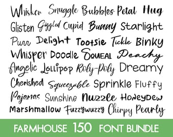 150 Procreate Fonts, Cursive Font Bundle, Script Fonts, Canva Font Bundle, Farmhouse Fonts, Calligraphy Font, Instant Download