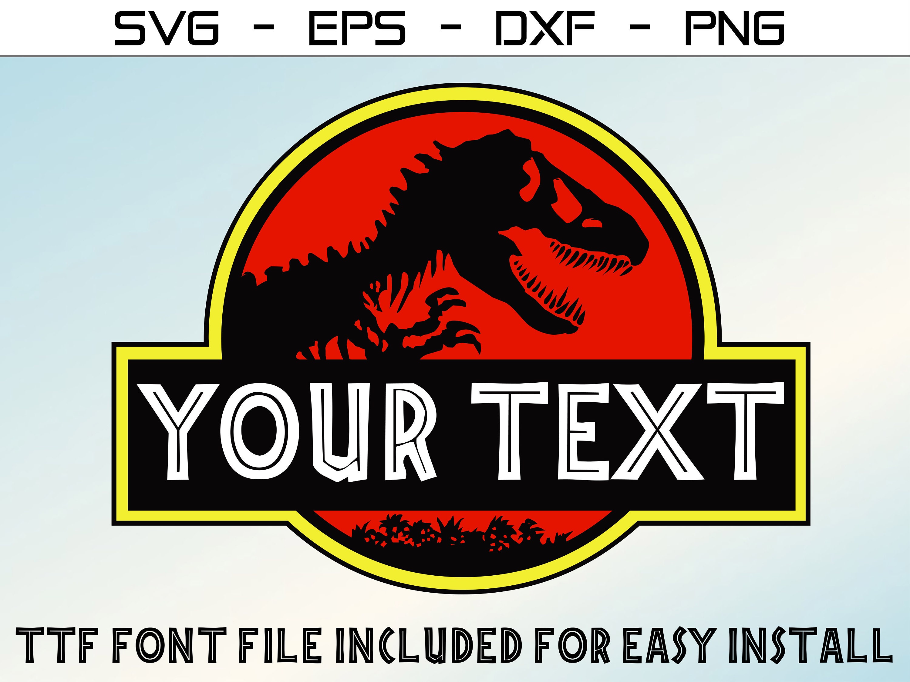 Dino Park Font Files, TTF Install Dino Alphabet Letters and Numbers Dxf ...