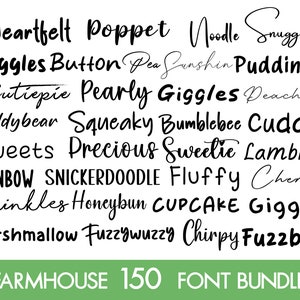 150 種類の Procreate フォント、筆記体フォント バンドル、スクリプト フォント、Canva フォント バンドル、ファームハウス フォント、カリグラフィー フォント、即時ダウンロード