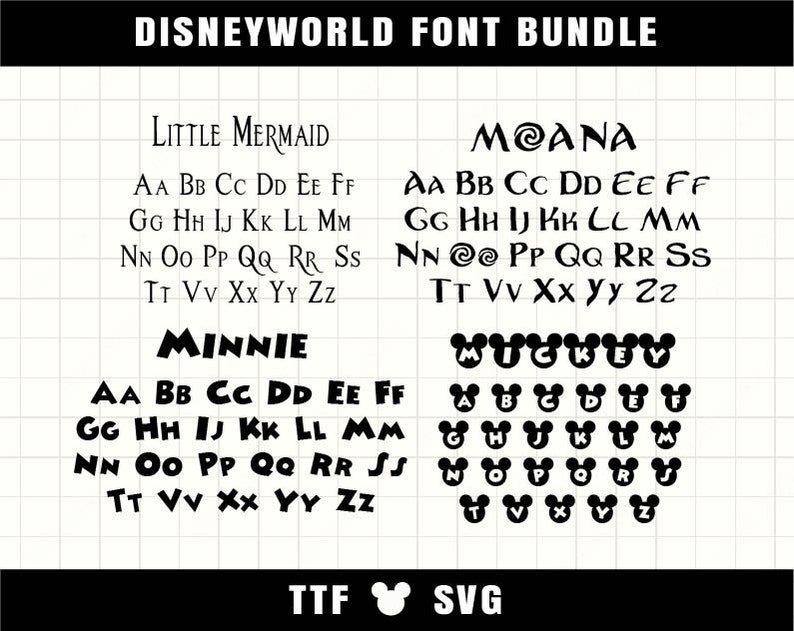 Cartoon Font Bundle 23 font SVG TTF Font For Cricut Silhouette Cutting Crafting Canva Font Download Digital File Commercial use Font Bundle image 5