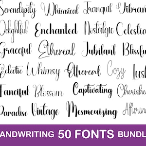 50+ Handschriften Bundle, kursive Schriften Bundle, Script Schriften, Canva Schriften Bundle, Bauernhaus Schriften, Kalligraphie Schriften, Sofort Download