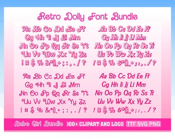 Girl 5 Font Bundle TTF, SVG, Plus more then 80 Clipart, Digital Download, Malibu Svg, Png, Sublimation files, Ready to use, Best font bundle