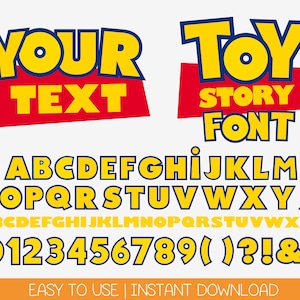 Cartoon Schriftart SVG, Toy Story OTF, Layred Schriftart, Toy Story Schriftart Bundle, Instant Download
