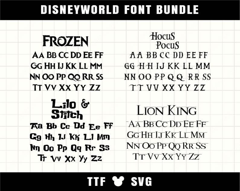 Cartoon Font Bundle 23 font SVG TTF Font For Cricut Silhouette Cutting Crafting Canva Font Download Digital File Commercial use Font Bundle image 4