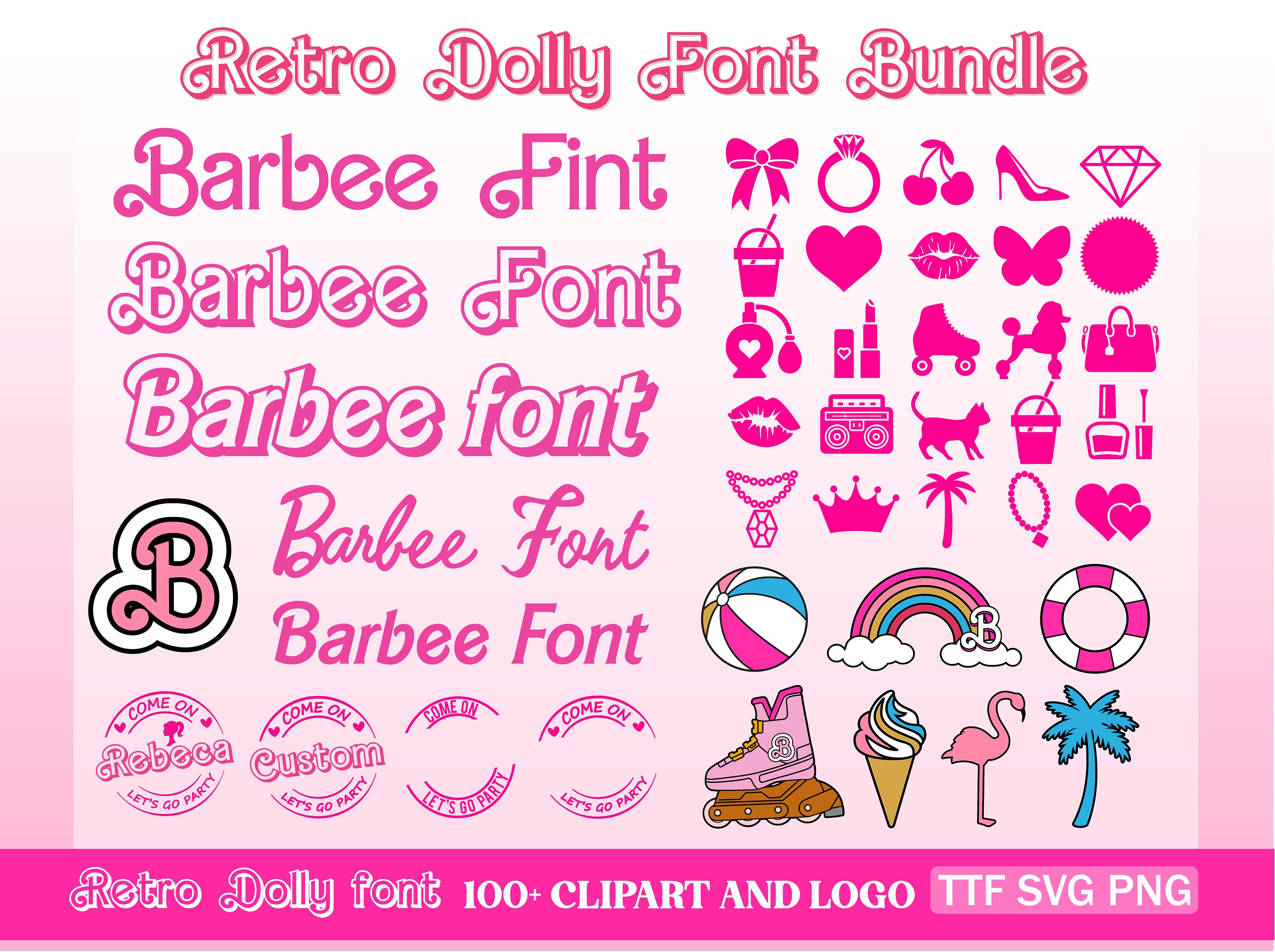 Barbie Custom Name Sticker Sheet