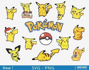 Pokemo SVG Bundle, Pokemo Svg, Pikach Svg Files for Cricut and Silhouette, Clipart Digital Download