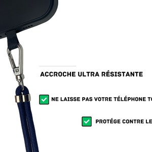 Bleu marine Cordon, lanière pour téléphone portable universel ultra résistant image 5