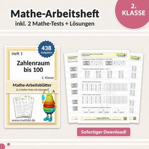 Math Worksheets for Grade 2 | Numbers up to 100 | With instructions, tests, and solutions | 438 exercises | Interactive PDFs
