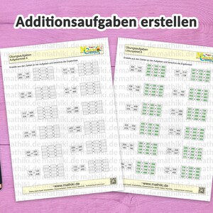 3rd Grade Math Worksheets and Interactive PDFs with Instructions and Solutions including math test Addition up to 1000 940 tasks image 5