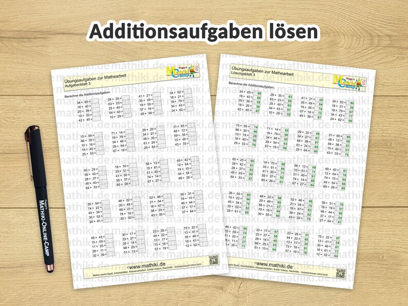 2nd grade math work and interactive PDFs with exercise sheets and solution Instructions for exercises Mixed tasks up to 100 371 tasks image 4