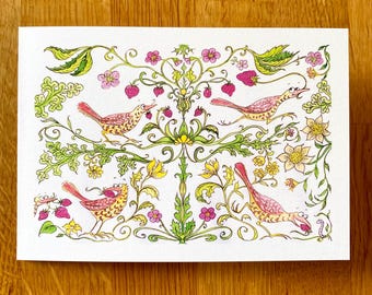 Strawberry Patch Greetings card for mother, sister, brother, dad, special occasion or thankyou.